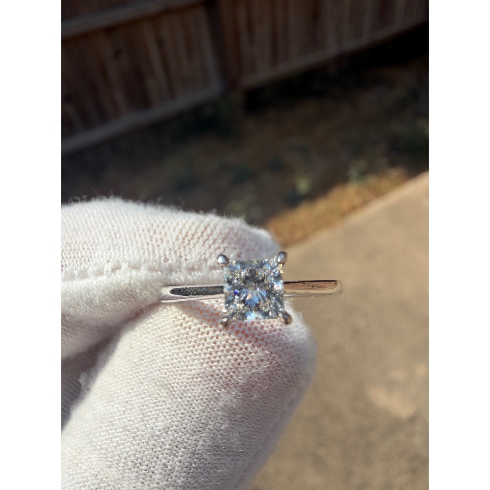 IGI Certified 0.50ct Princess Lab Diamond Engagement Ring Size 5 Silver